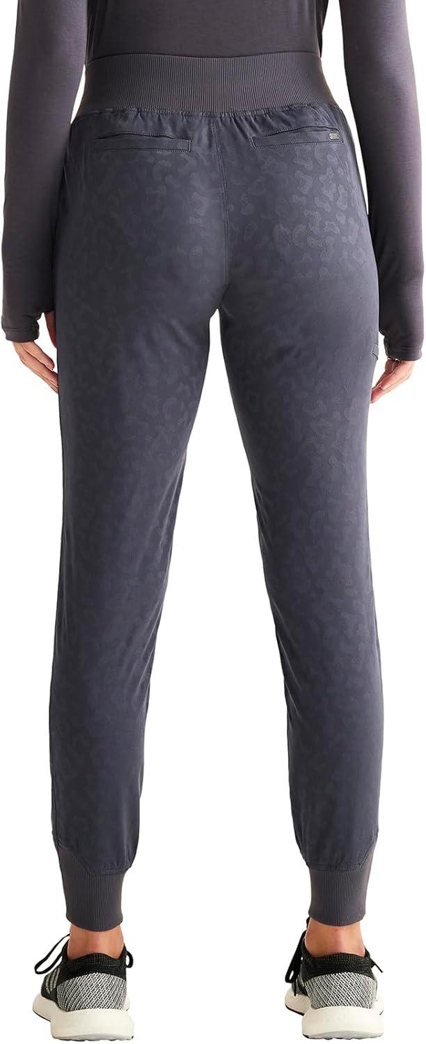 imageHealing Hands Scrubs for Women Jogger Scrub Pant Trinity Bottom with 6 Pockets MidRise Pullon RibKnit Waistband HH003Pewter