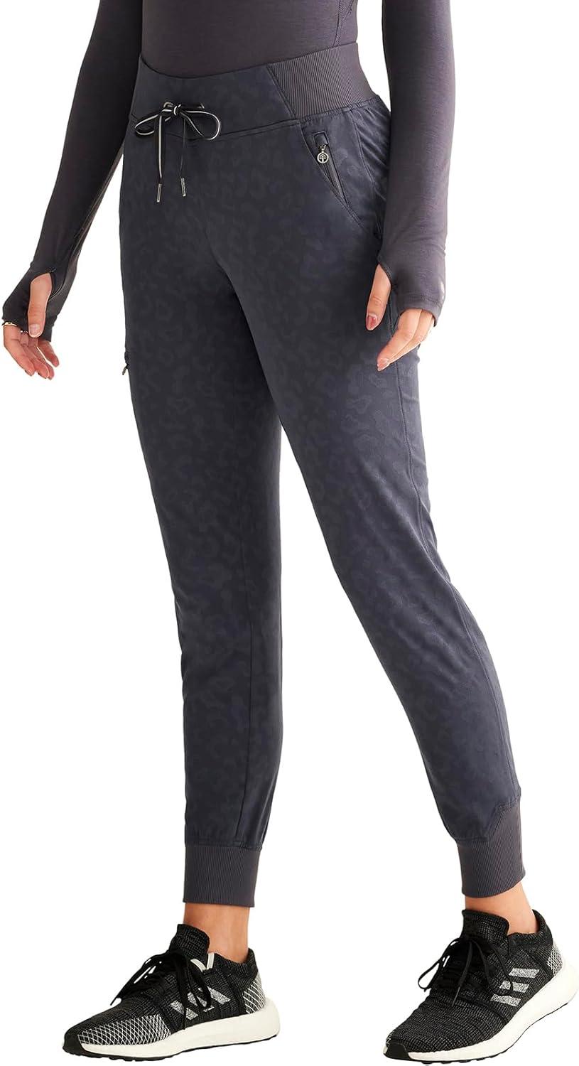 imageHealing Hands Scrubs for Women Jogger Scrub Pant Trinity Bottom with 6 Pockets MidRise Pullon RibKnit Waistband HH003Pewter