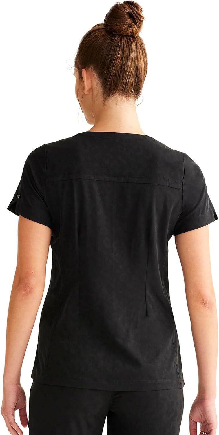 imageHealing Hands Scrubs for Women VNeck Scrub Top Jolie with 2 Zip Pockets Moisture Wicking amp 360 Stretch Fabric HH601Black