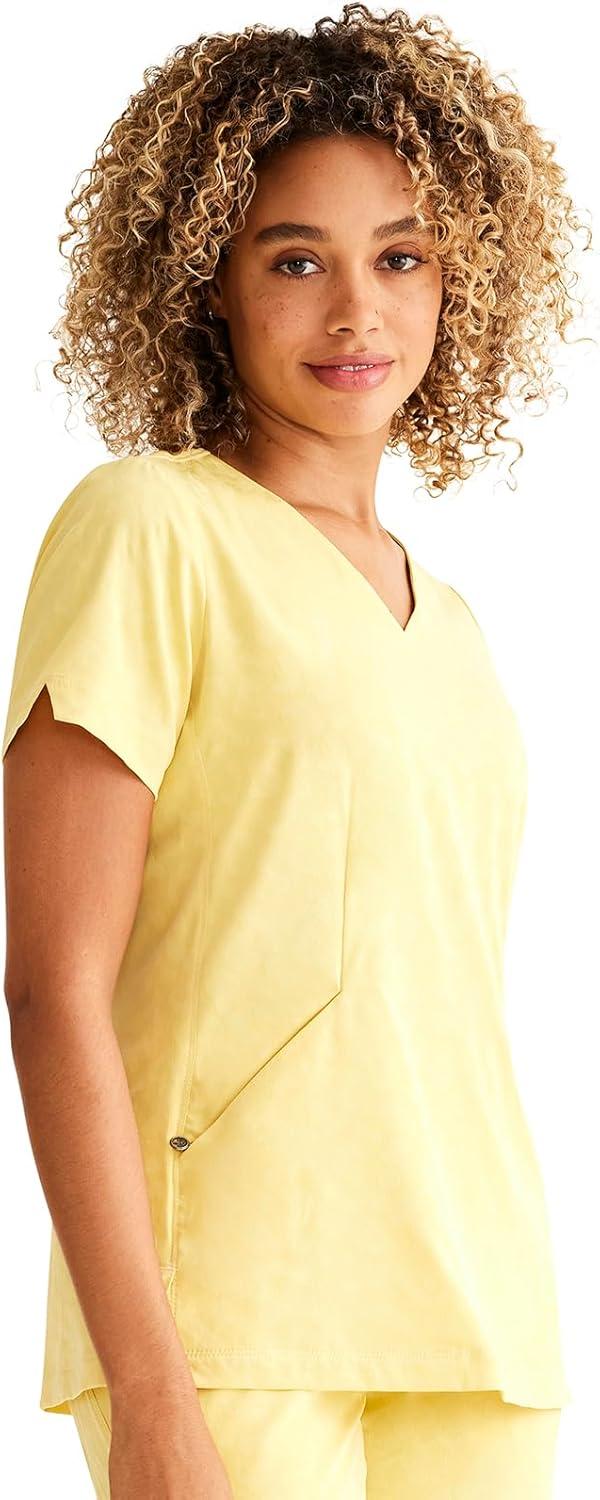 imageHealing Hands Scrubs for Women VNeck Scrub Top Jolie with 2 Zip Pockets Moisture Wicking amp 360 Stretch Fabric HH601Marigold