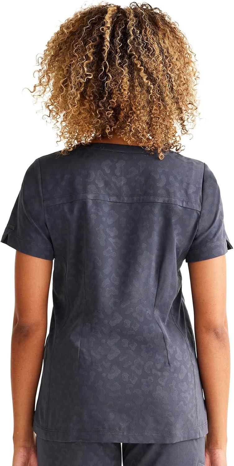 imageHealing Hands Scrubs for Women VNeck Scrub Top Jolie with 2 Zip Pockets Moisture Wicking amp 360 Stretch Fabric HH601Pewter