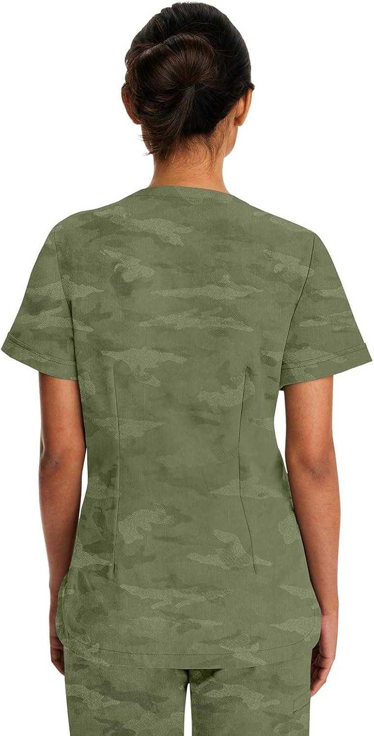 imageHealing Hands Scrubs for Women VNeck Scrub Top Joy Camo with Moisture Wicking360 Stretch amp Quick Dry Fabric 2353Olive
