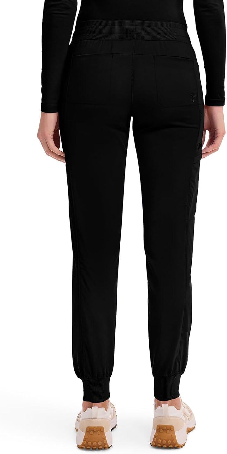imageHealing Hands Womens Jogger Scrub Pant 7 Pockets Elastic Drawstring with Moisture Wicking amp 2Way Stretch Technology 9244Black