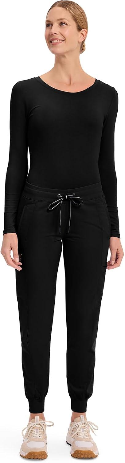 imageHealing Hands Womens Jogger Scrub Pant 7 Pockets Elastic Drawstring with Moisture Wicking amp 2Way Stretch Technology 9244Black