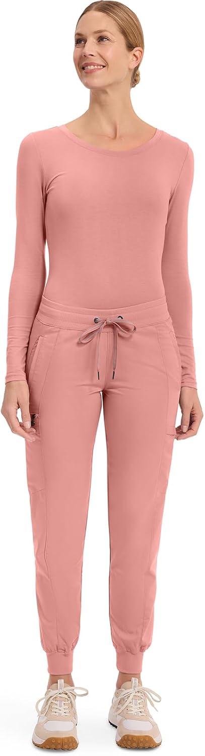 imageHealing Hands Womens Jogger Scrub Pant 7 Pockets Elastic Drawstring with Moisture Wicking amp 2Way Stretch Technology 9244Blushing Peach