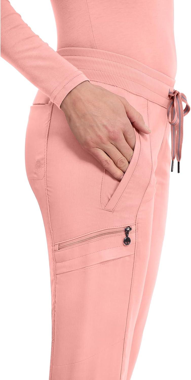 imageHealing Hands Womens Jogger Scrub Pant 7 Pockets Elastic Drawstring with Moisture Wicking amp 2Way Stretch Technology 9244Blushing Peach