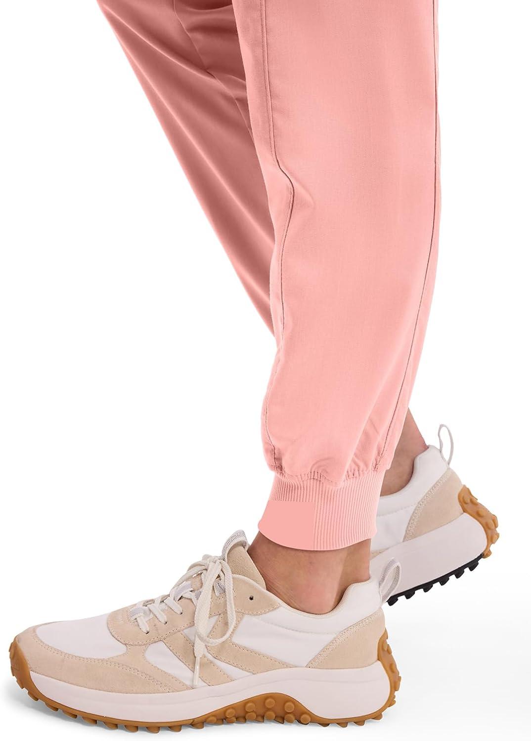 imageHealing Hands Womens Jogger Scrub Pant 7 Pockets Elastic Drawstring with Moisture Wicking amp 2Way Stretch Technology 9244Blushing Peach