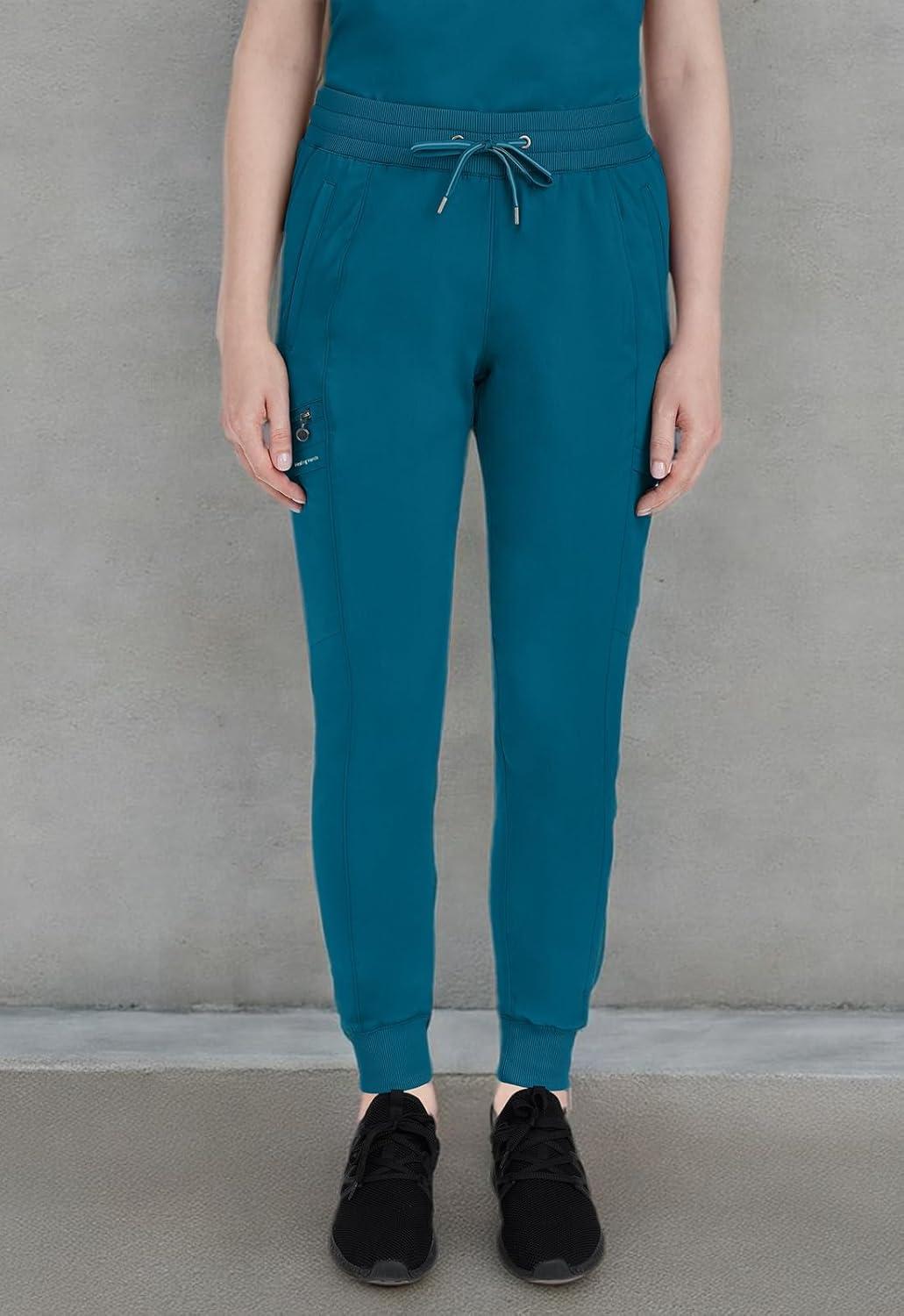 imageHealing Hands Womens Jogger Scrub Pant 7 Pockets Elastic Drawstring with Moisture Wicking amp 2Way Stretch Technology 9244Caribbean