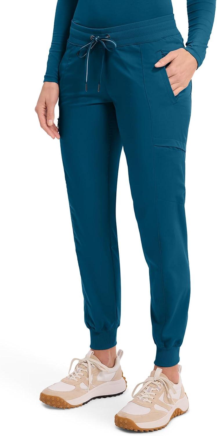 imageHealing Hands Womens Jogger Scrub Pant 7 Pockets Elastic Drawstring with Moisture Wicking amp 2Way Stretch Technology 9244Caribbean