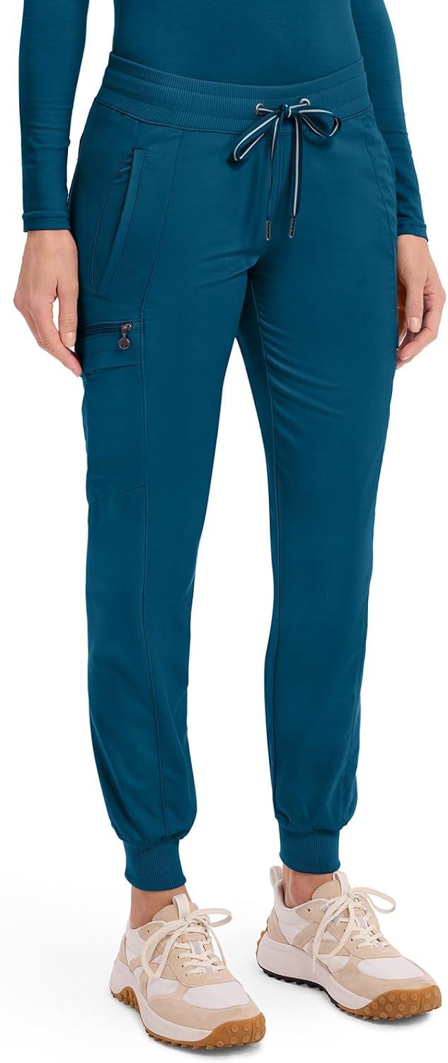 imageHealing Hands Womens Jogger Scrub Pant 7 Pockets Elastic Drawstring with Moisture Wicking amp 2Way Stretch Technology 9244Caribbean