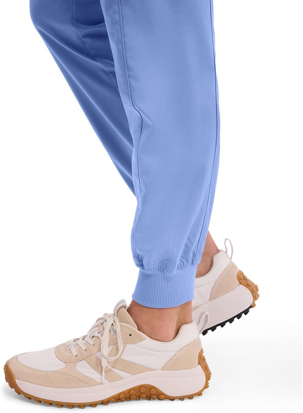 imageHealing Hands Womens Jogger Scrub Pant 7 Pockets Elastic Drawstring with Moisture Wicking amp 2Way Stretch Technology 9244Ceil