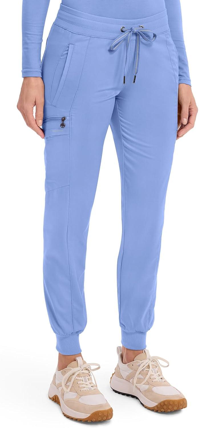 imageHealing Hands Womens Jogger Scrub Pant 7 Pockets Elastic Drawstring with Moisture Wicking amp 2Way Stretch Technology 9244Ceil