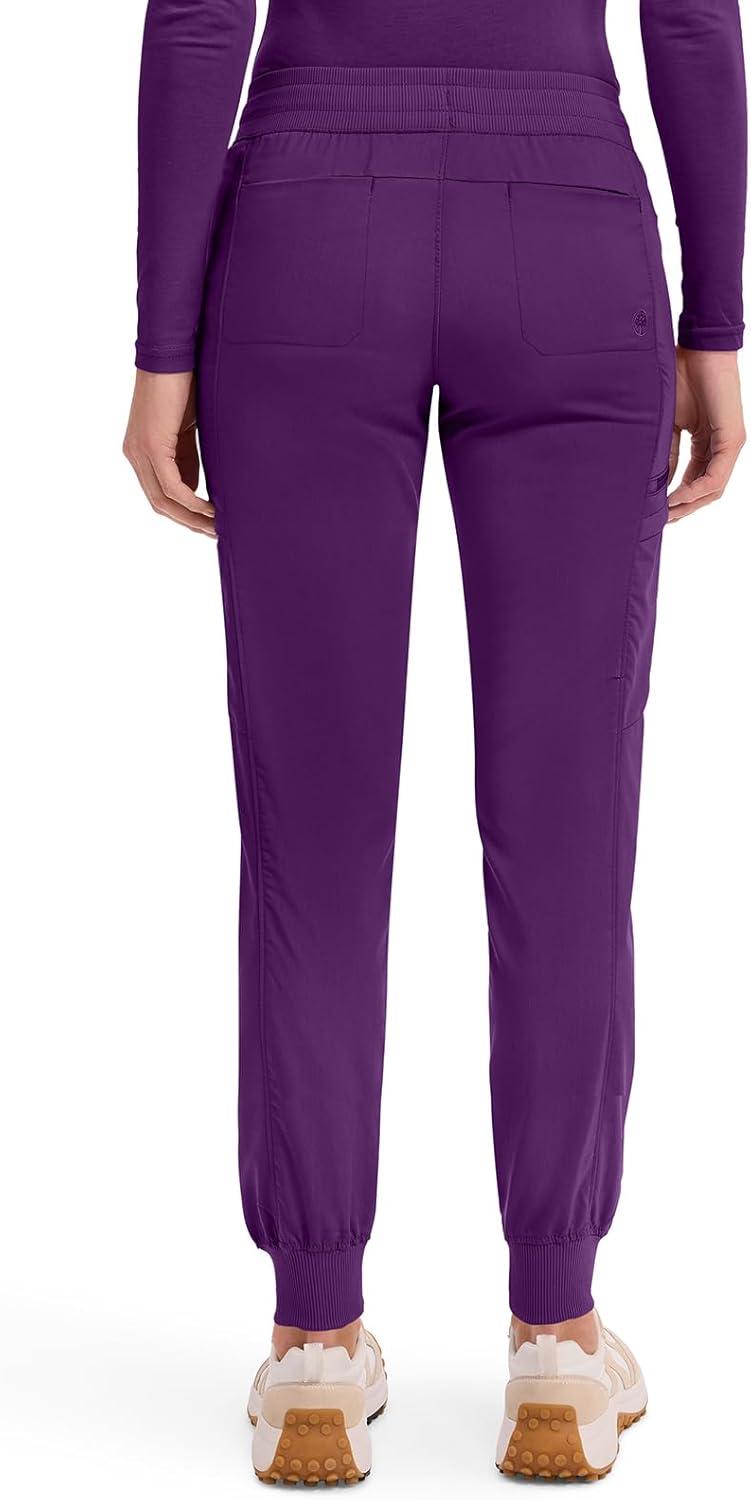 imageHealing Hands Womens Jogger Scrub Pant 7 Pockets Elastic Drawstring with Moisture Wicking amp 2Way Stretch Technology 9244Eggplant