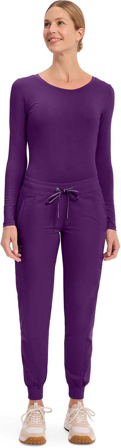 imageHealing Hands Womens Jogger Scrub Pant 7 Pockets Elastic Drawstring with Moisture Wicking amp 2Way Stretch Technology 9244Eggplant