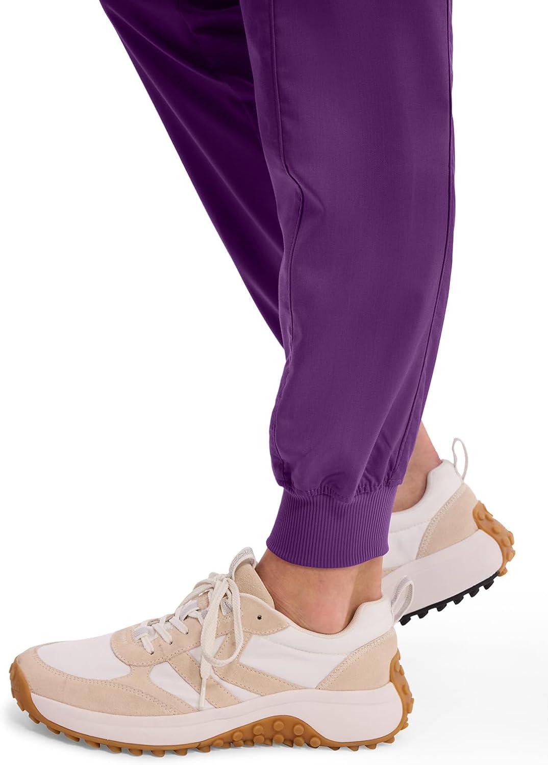 imageHealing Hands Womens Jogger Scrub Pant 7 Pockets Elastic Drawstring with Moisture Wicking amp 2Way Stretch Technology 9244Eggplant