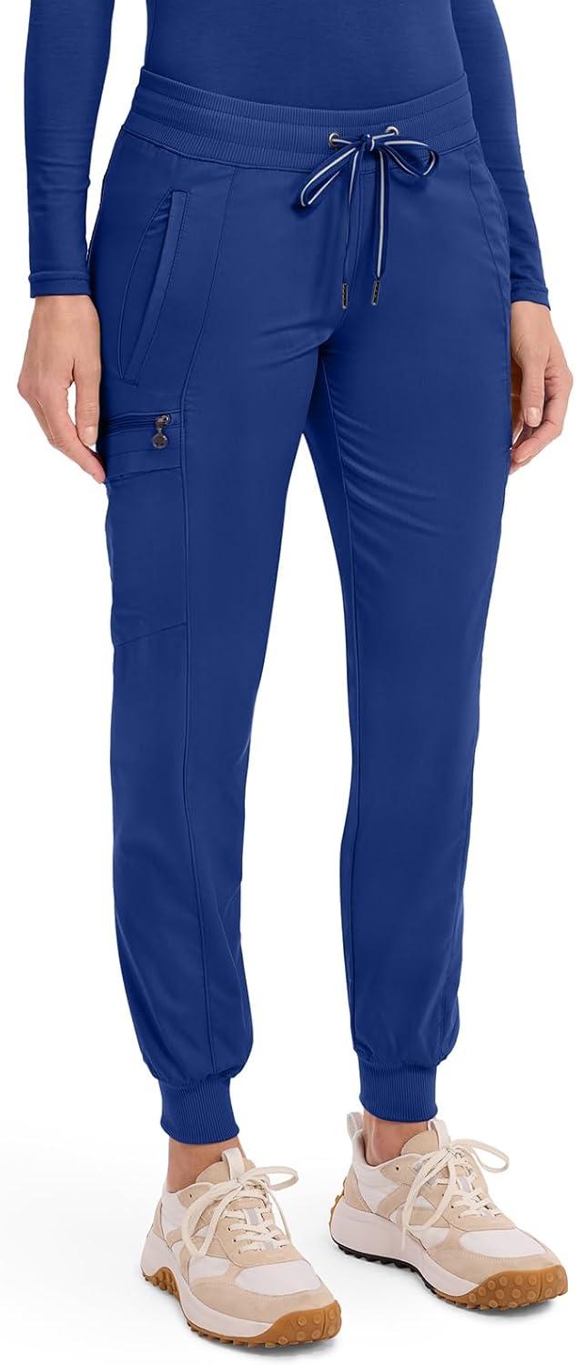 imageHealing Hands Womens Jogger Scrub Pant 7 Pockets Elastic Drawstring with Moisture Wicking amp 2Way Stretch Technology 9244Galaxy Blue