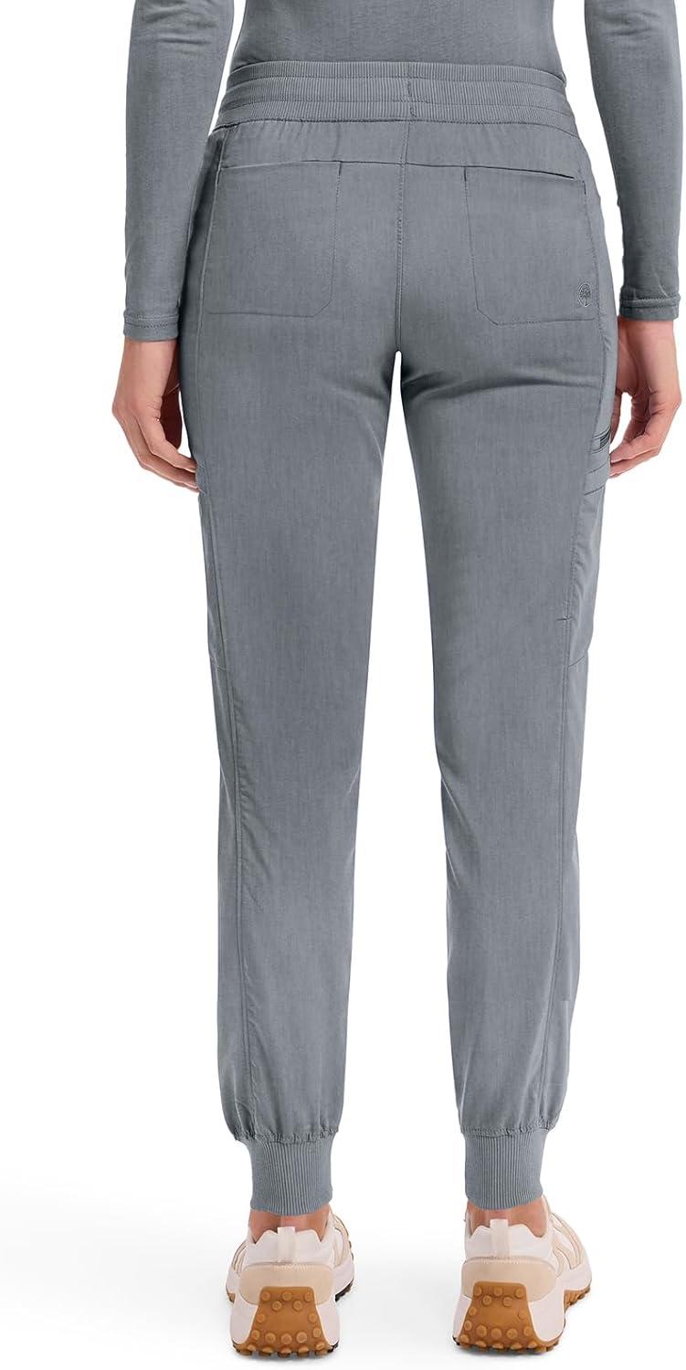 imageHealing Hands Womens Jogger Scrub Pant 7 Pockets Elastic Drawstring with Moisture Wicking amp 2Way Stretch Technology 9244Heather Grey