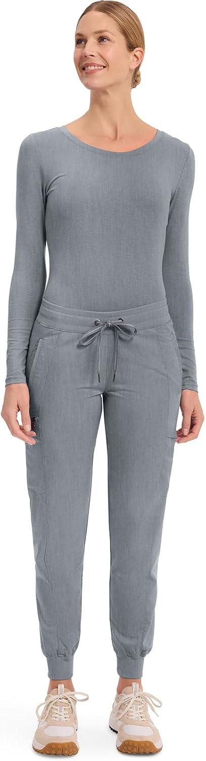 imageHealing Hands Womens Jogger Scrub Pant 7 Pockets Elastic Drawstring with Moisture Wicking amp 2Way Stretch Technology 9244Heather Grey