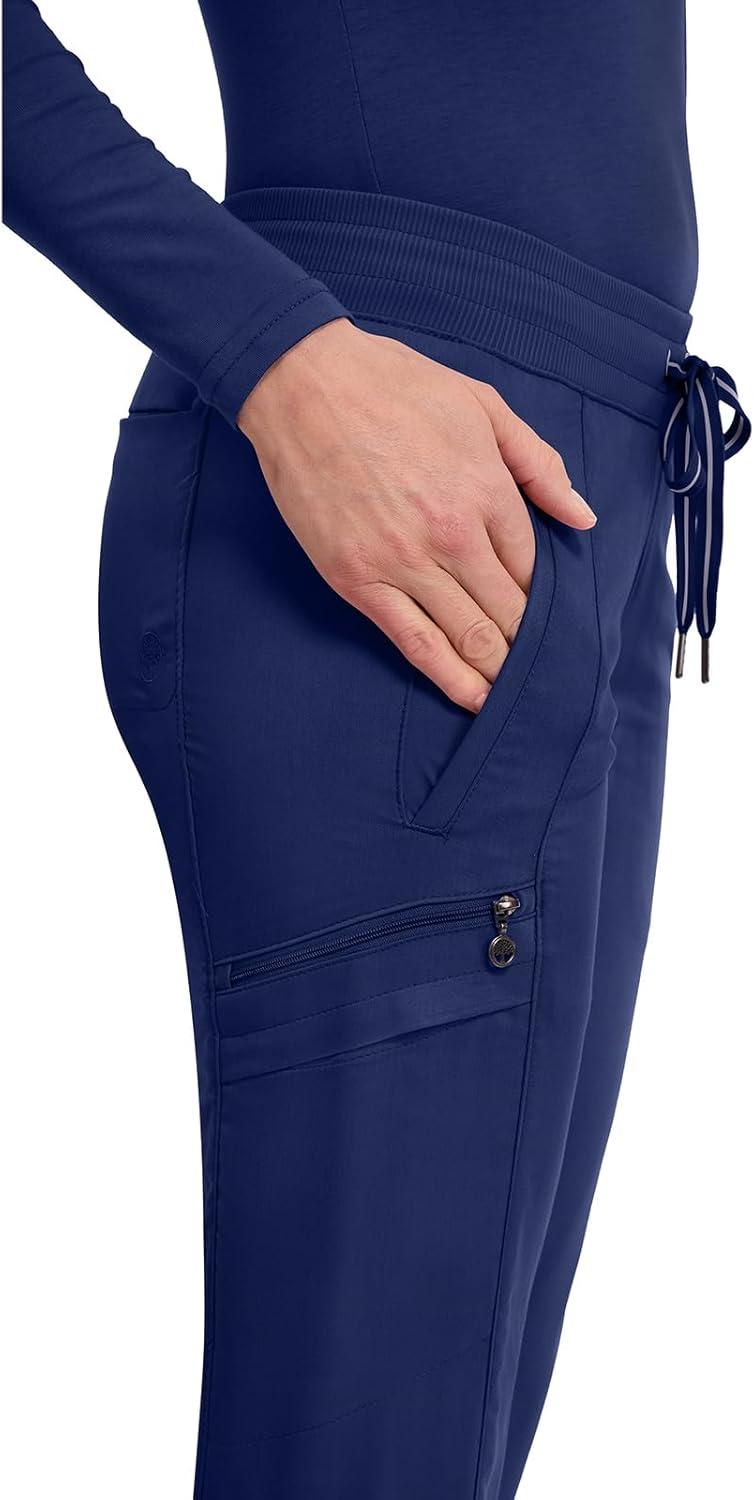 imageHealing Hands Womens Jogger Scrub Pant 7 Pockets Elastic Drawstring with Moisture Wicking amp 2Way Stretch Technology 9244Navy
