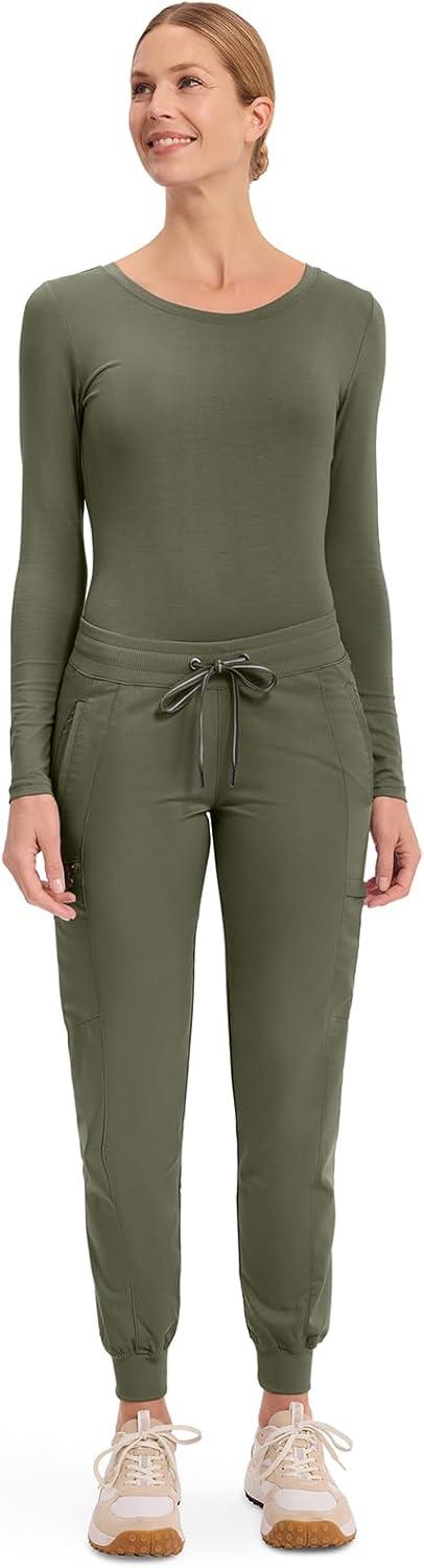 imageHealing Hands Womens Jogger Scrub Pant 7 Pockets Elastic Drawstring with Moisture Wicking amp 2Way Stretch Technology 9244Olive