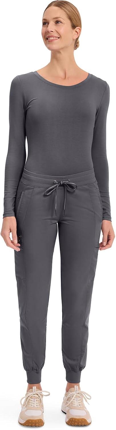 imageHealing Hands Womens Jogger Scrub Pant 7 Pockets Elastic Drawstring with Moisture Wicking amp 2Way Stretch Technology 9244Pewter