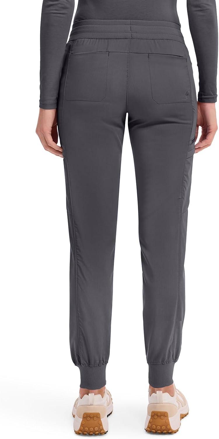 imageHealing Hands Womens Jogger Scrub Pant 7 Pockets Elastic Drawstring with Moisture Wicking amp 2Way Stretch Technology 9244Pewter