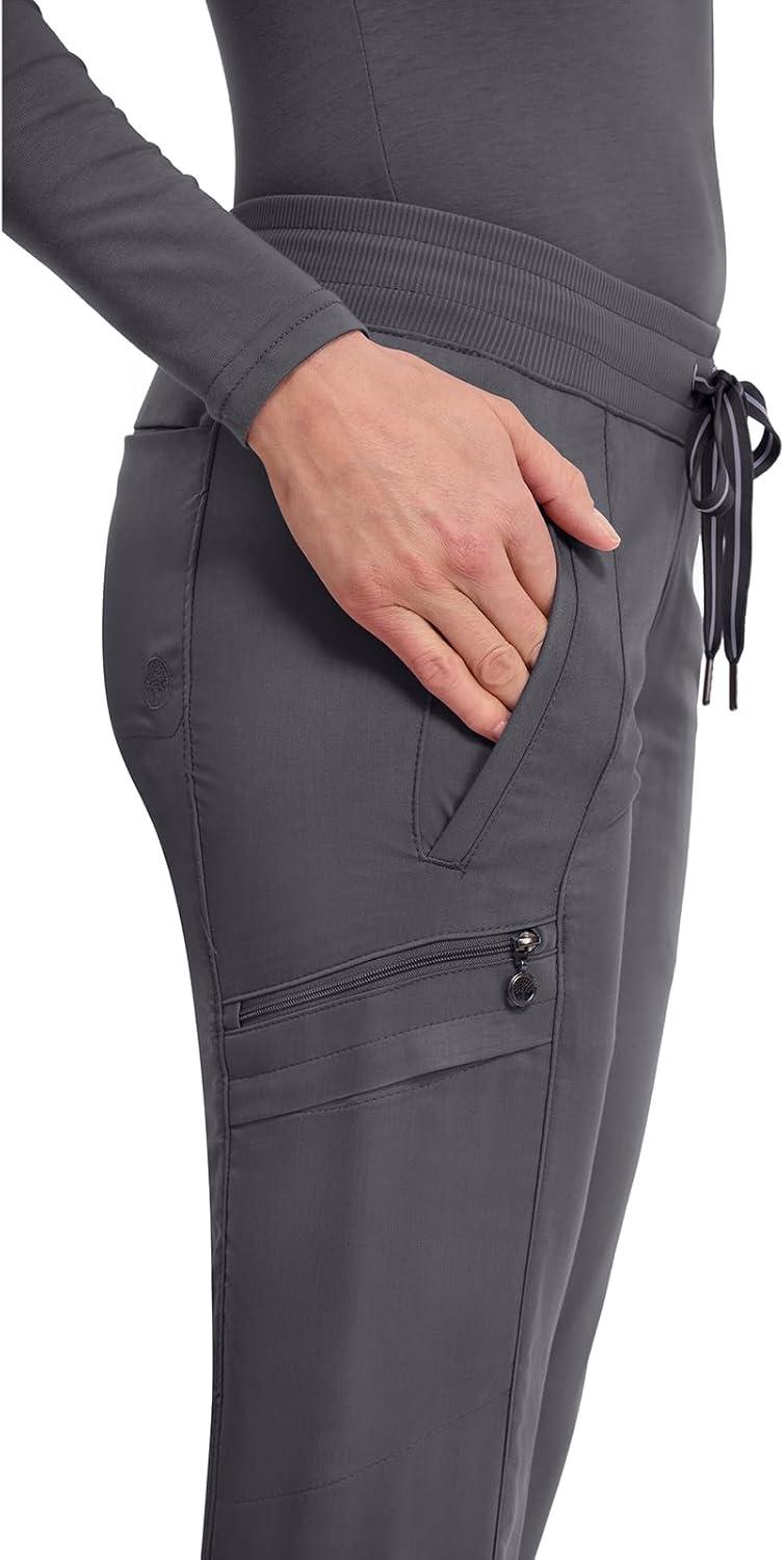 imageHealing Hands Womens Jogger Scrub Pant 7 Pockets Elastic Drawstring with Moisture Wicking amp 2Way Stretch Technology 9244Pewter