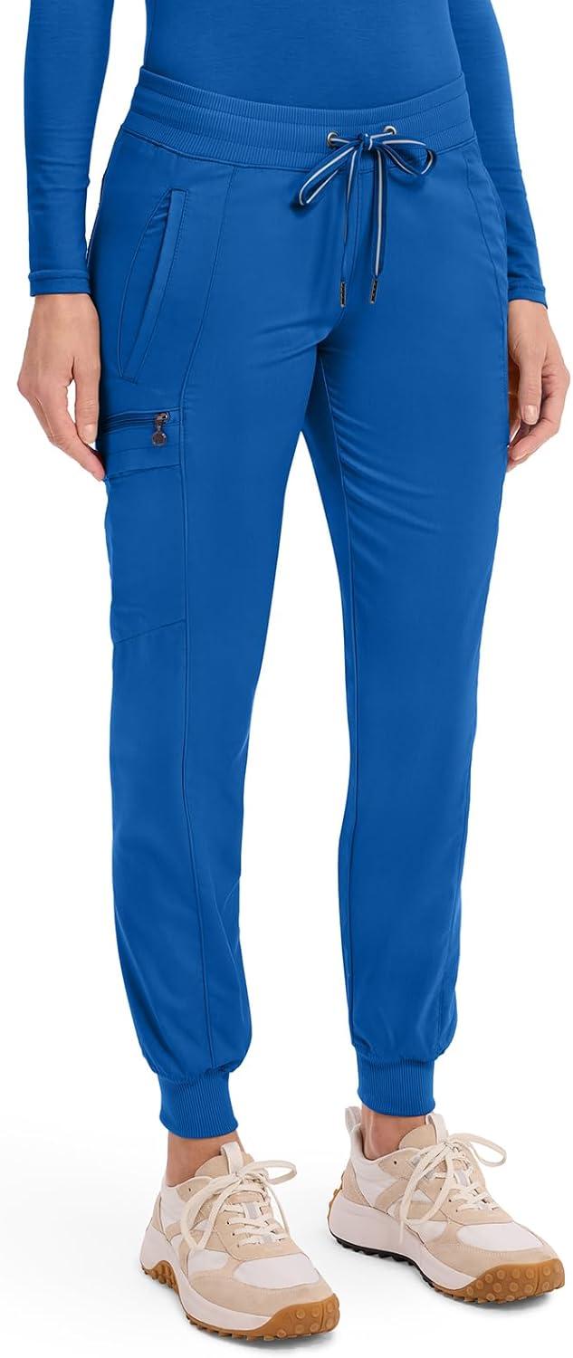 imageHealing Hands Womens Jogger Scrub Pant 7 Pockets Elastic Drawstring with Moisture Wicking amp 2Way Stretch Technology 9244Royal