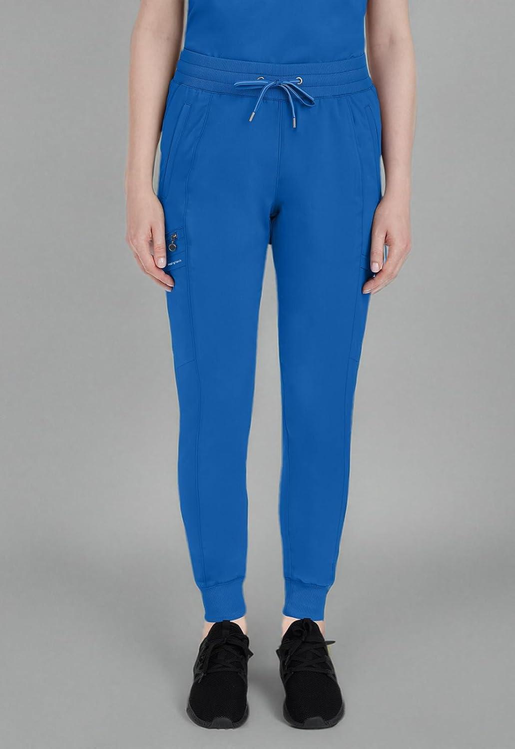 imageHealing Hands Womens Jogger Scrub Pant 7 Pockets Elastic Drawstring with Moisture Wicking amp 2Way Stretch Technology 9244Royal