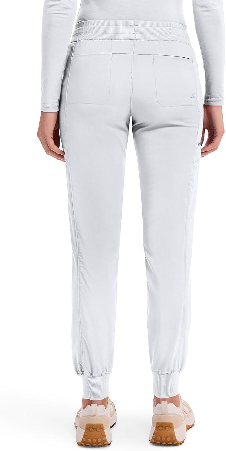 imageHealing Hands Womens Jogger Scrub Pant 7 Pockets Elastic Drawstring with Moisture Wicking amp 2Way Stretch Technology 9244White