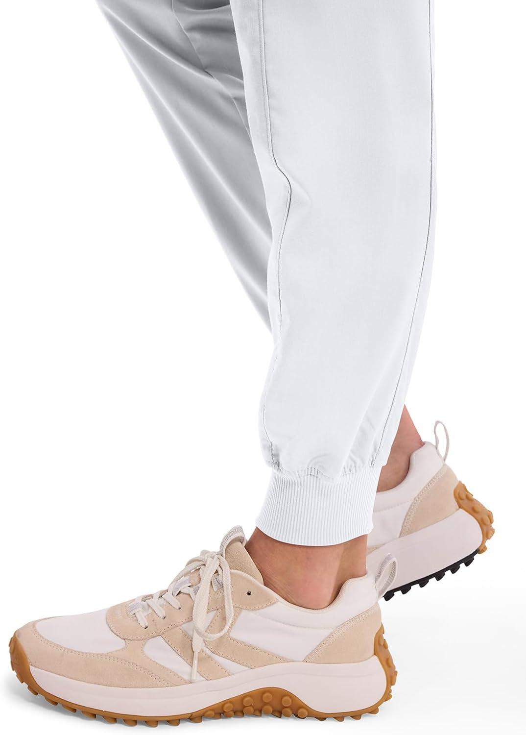 imageHealing Hands Womens Jogger Scrub Pant 7 Pockets Elastic Drawstring with Moisture Wicking amp 2Way Stretch Technology 9244White
