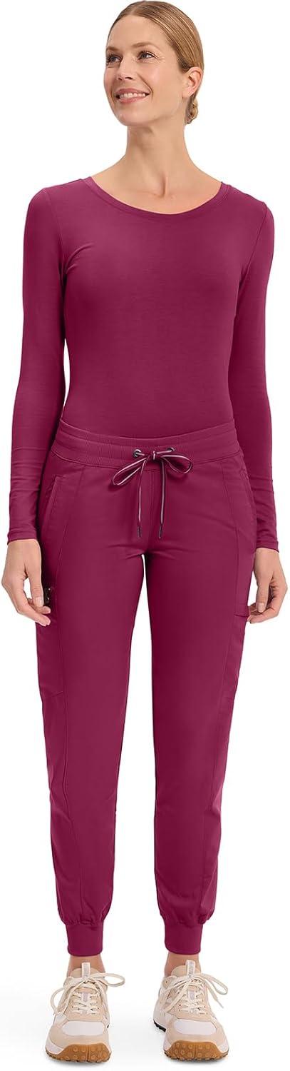 imageHealing Hands Womens Jogger Scrub Pant 7 Pockets Elastic Drawstring with Moisture Wicking amp 2Way Stretch Technology 9244Wine