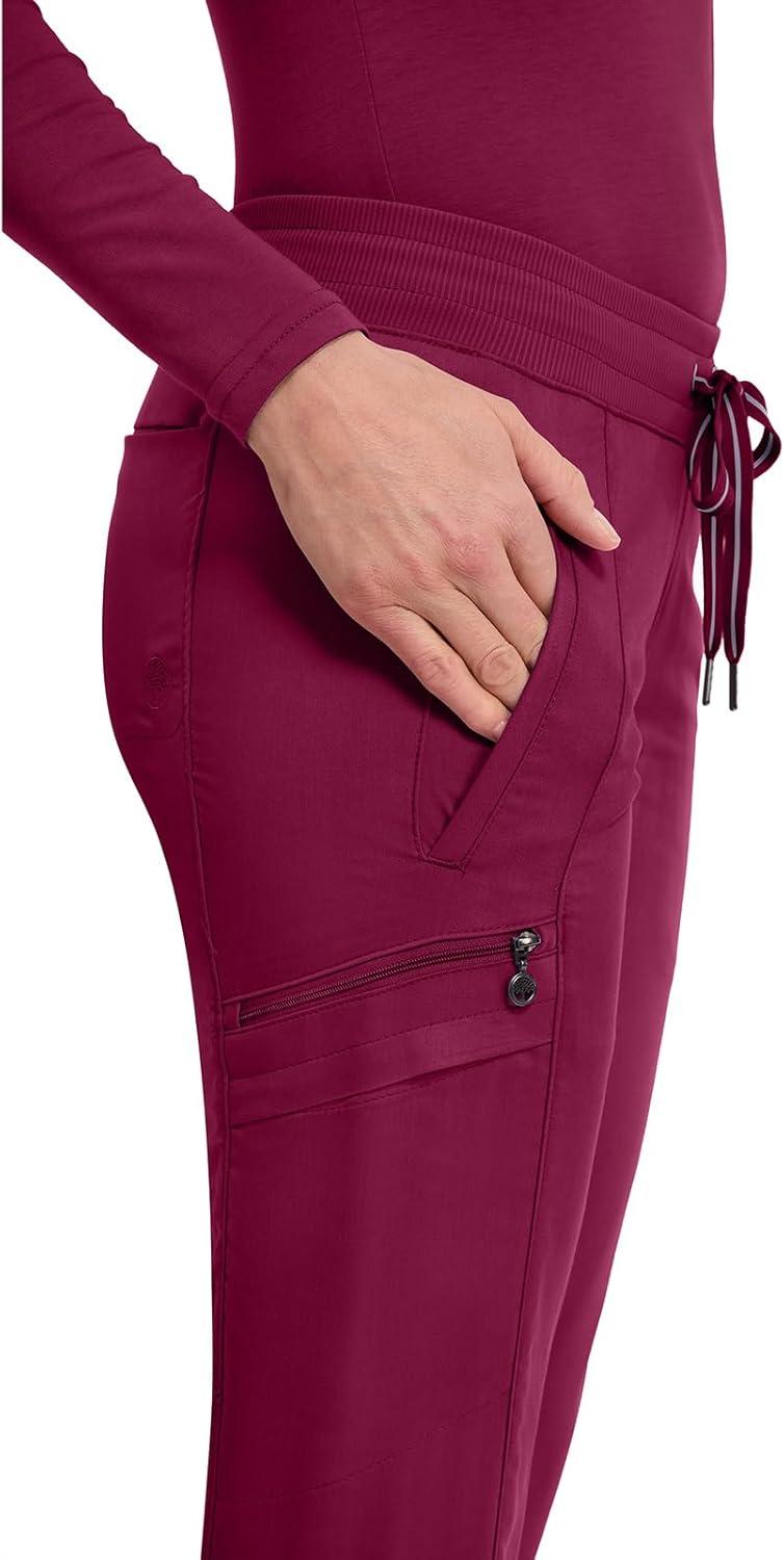 imageHealing Hands Womens Jogger Scrub Pant 7 Pockets Elastic Drawstring with Moisture Wicking amp 2Way Stretch Technology 9244Wine