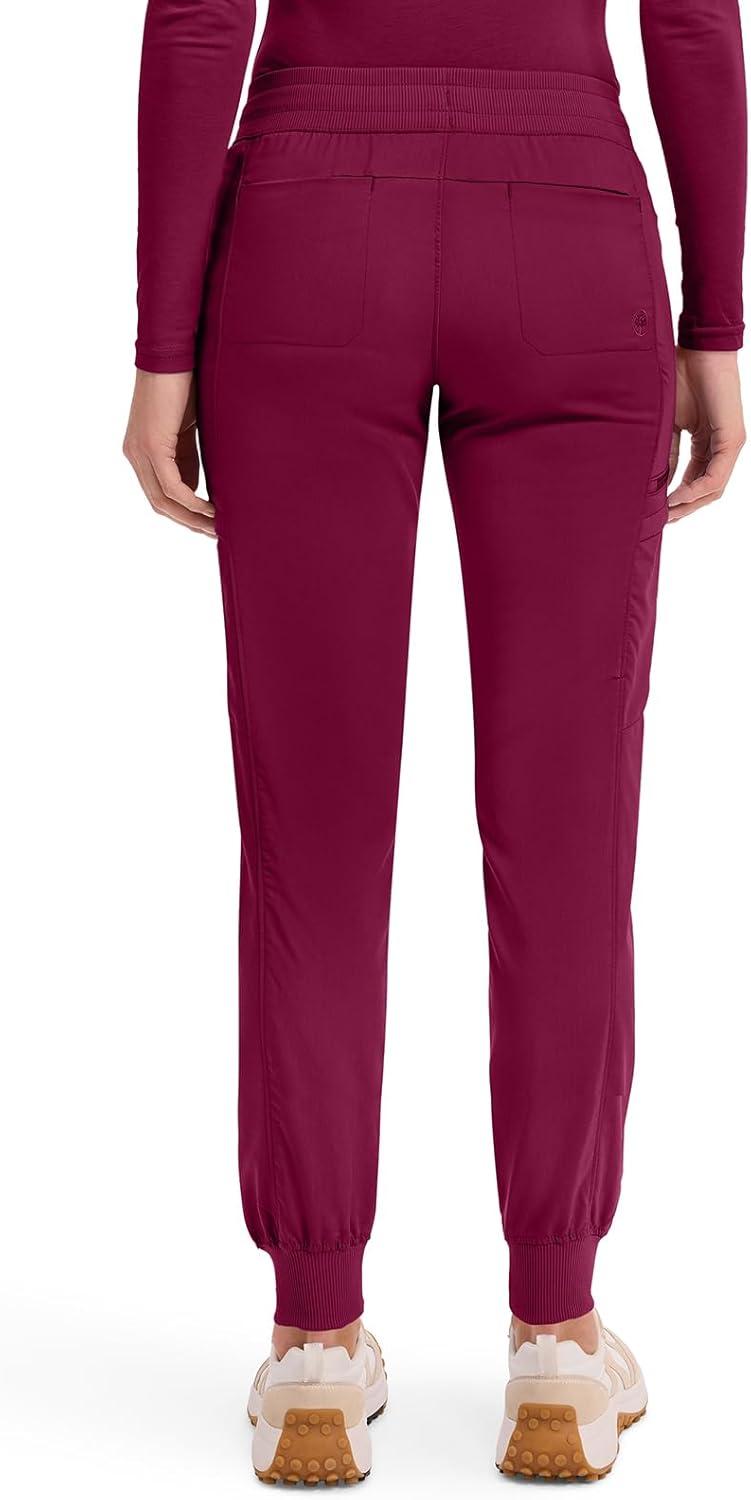 imageHealing Hands Womens Jogger Scrub Pant 7 Pockets Elastic Drawstring with Moisture Wicking amp 2Way Stretch Technology 9244Wine
