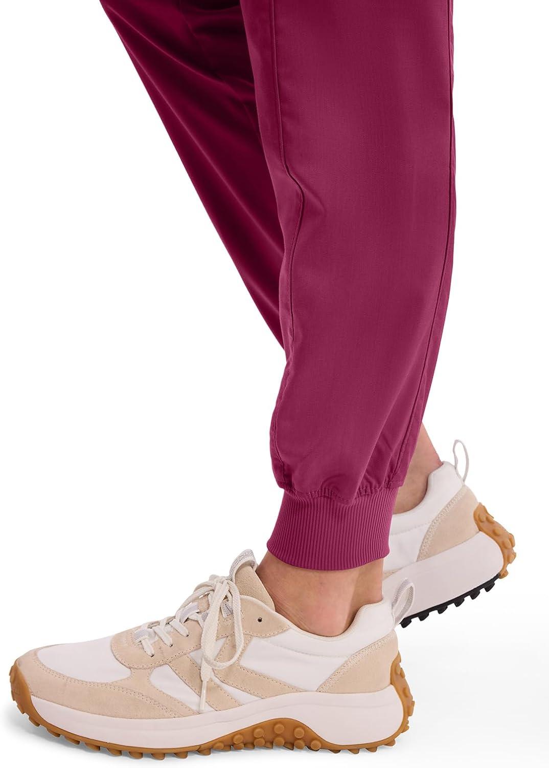 imageHealing Hands Womens Jogger Scrub Pant 7 Pockets Elastic Drawstring with Moisture Wicking amp 2Way Stretch Technology 9244Wine