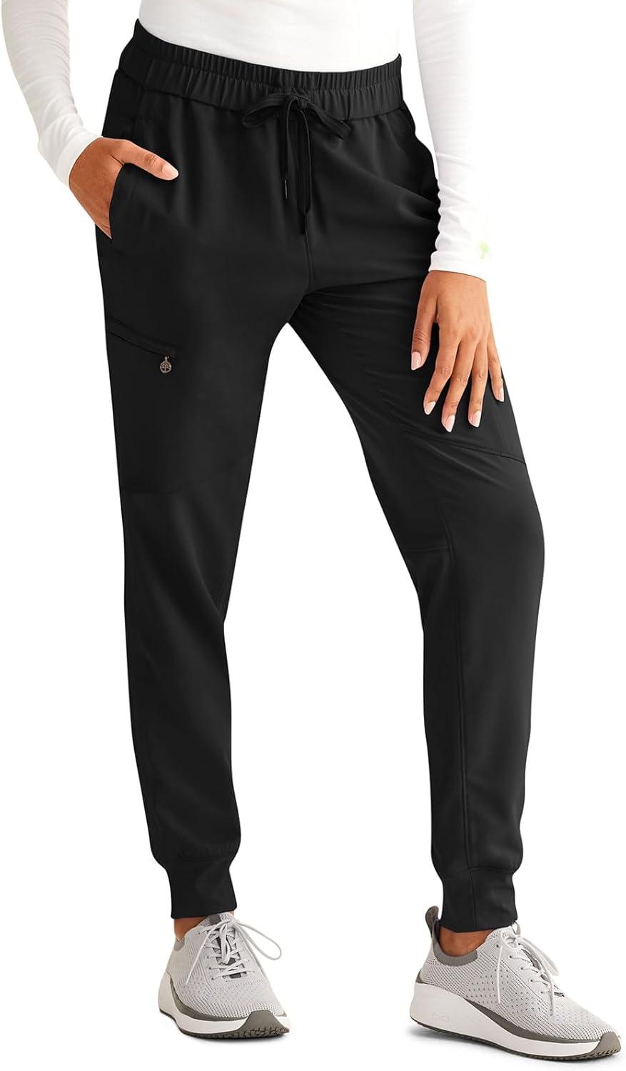imageHealing Hands Womens Scrub Jogger Pant Naya with 6 Pockets Moisture Wicking 360 Stretch amp Recycled Fibers 9156Black