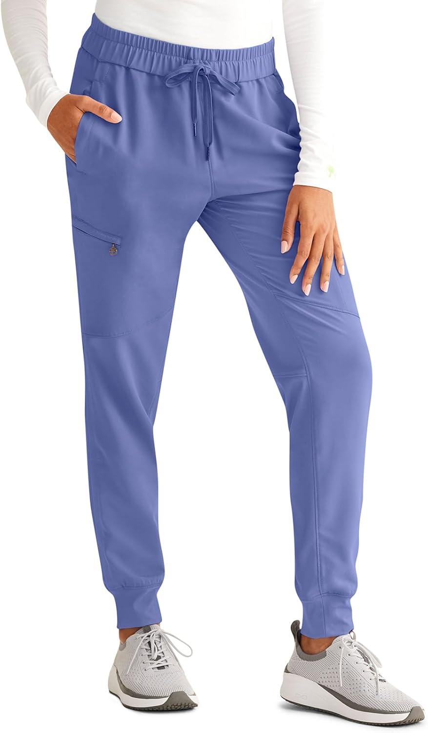 imageHealing Hands Womens Scrub Jogger Pant Naya with 6 Pockets Moisture Wicking 360 Stretch amp Recycled Fibers 9156Ceil