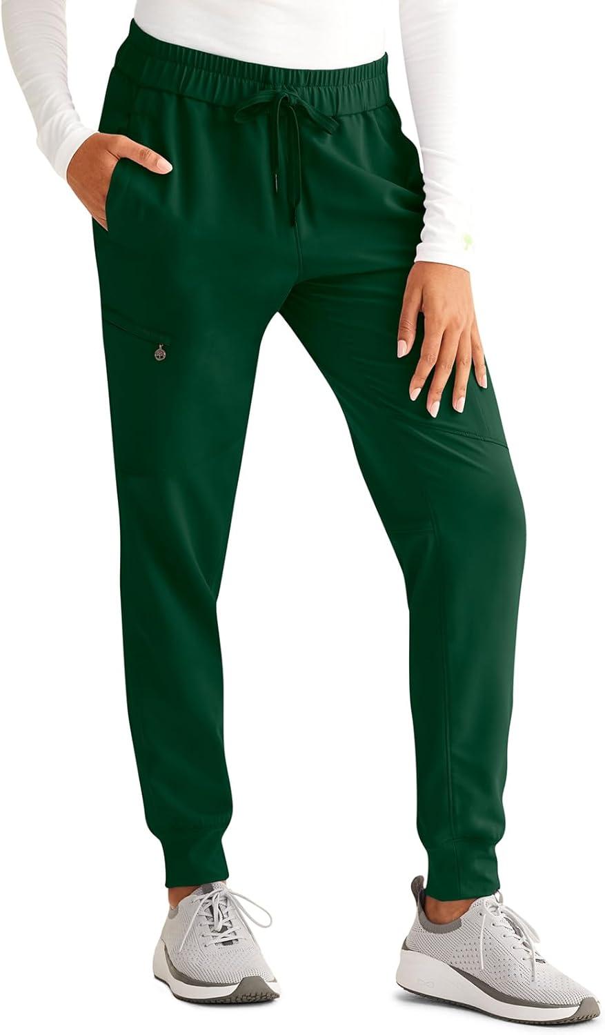 imageHealing Hands Womens Scrub Jogger Pant Naya with 6 Pockets Moisture Wicking 360 Stretch amp Recycled Fibers 9156Dark Pine