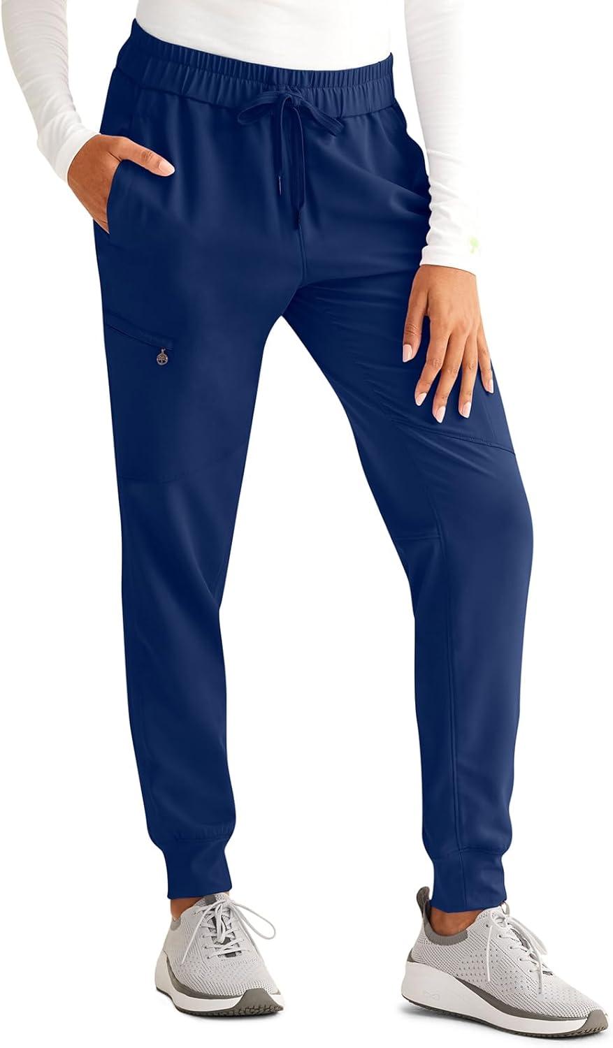 imageHealing Hands Womens Scrub Jogger Pant Naya with 6 Pockets Moisture Wicking 360 Stretch amp Recycled Fibers 9156Navy