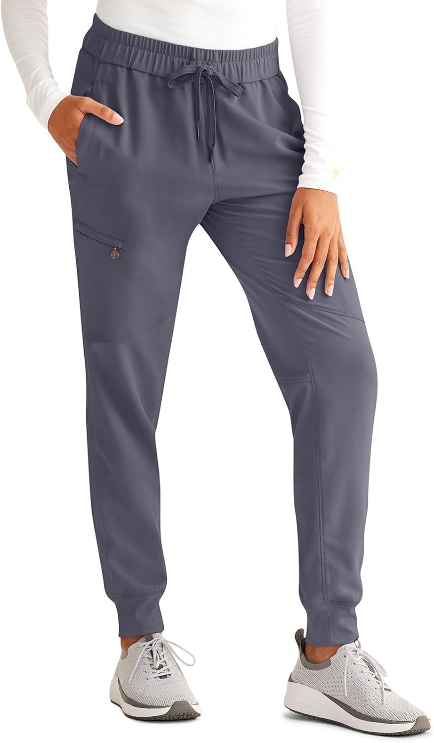 imageHealing Hands Womens Scrub Jogger Pant Naya with 6 Pockets Moisture Wicking 360 Stretch amp Recycled Fibers 9156Pewter