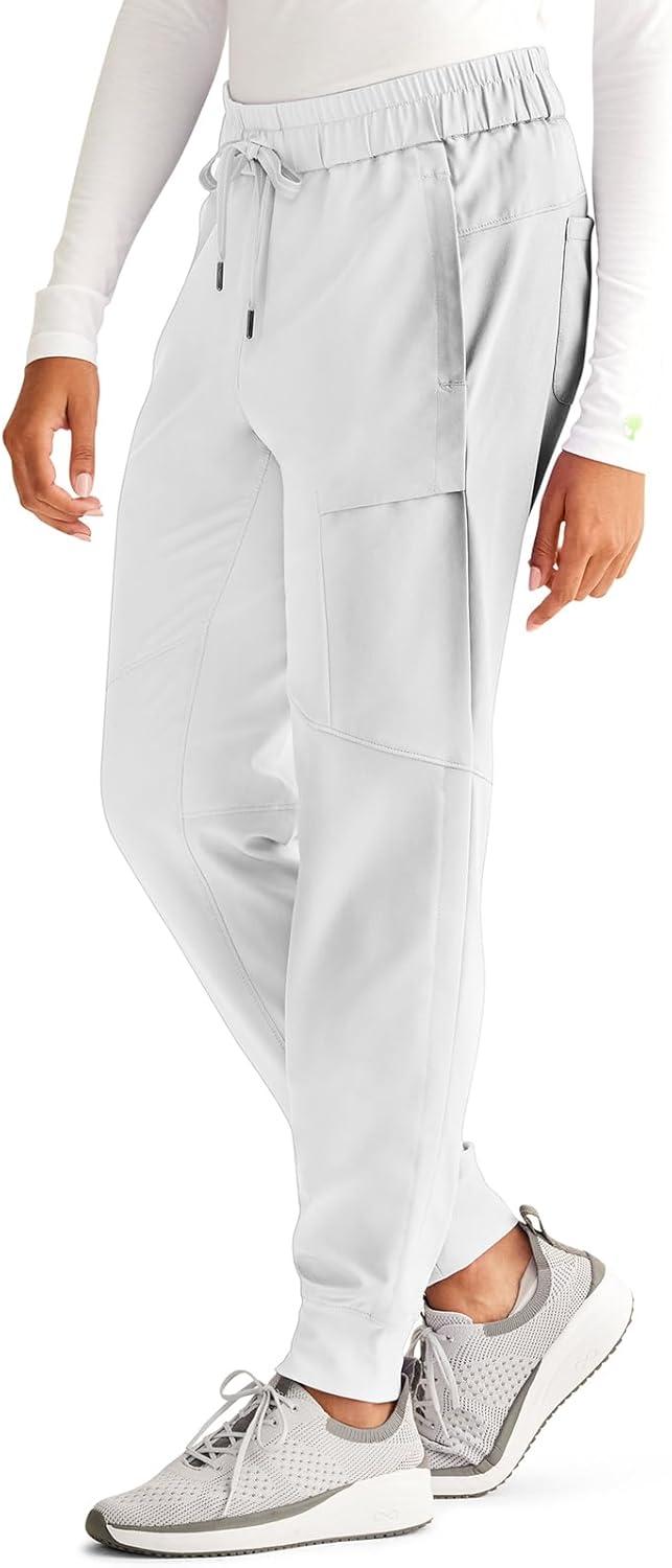imageHealing Hands Womens Scrub Jogger Pant Naya with 6 Pockets Moisture Wicking 360 Stretch amp Recycled Fibers 9156Silver Stone