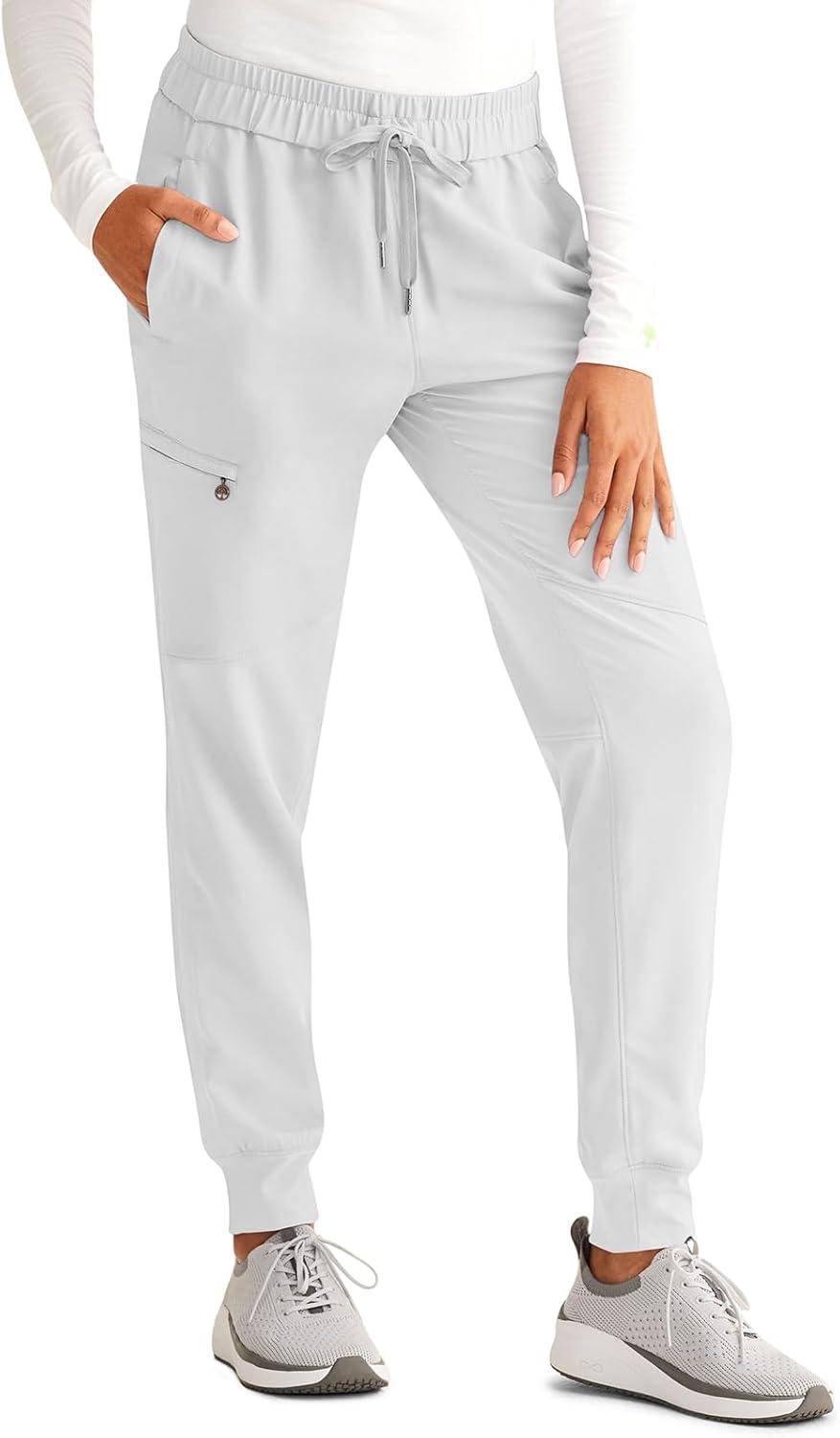imageHealing Hands Womens Scrub Jogger Pant Naya with 6 Pockets Moisture Wicking 360 Stretch amp Recycled Fibers 9156Silver Stone