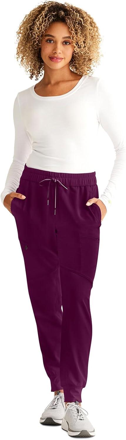 imageHealing Hands Womens Scrub Jogger Pant Naya with 6 Pockets Moisture Wicking 360 Stretch amp Recycled Fibers 9156Wine