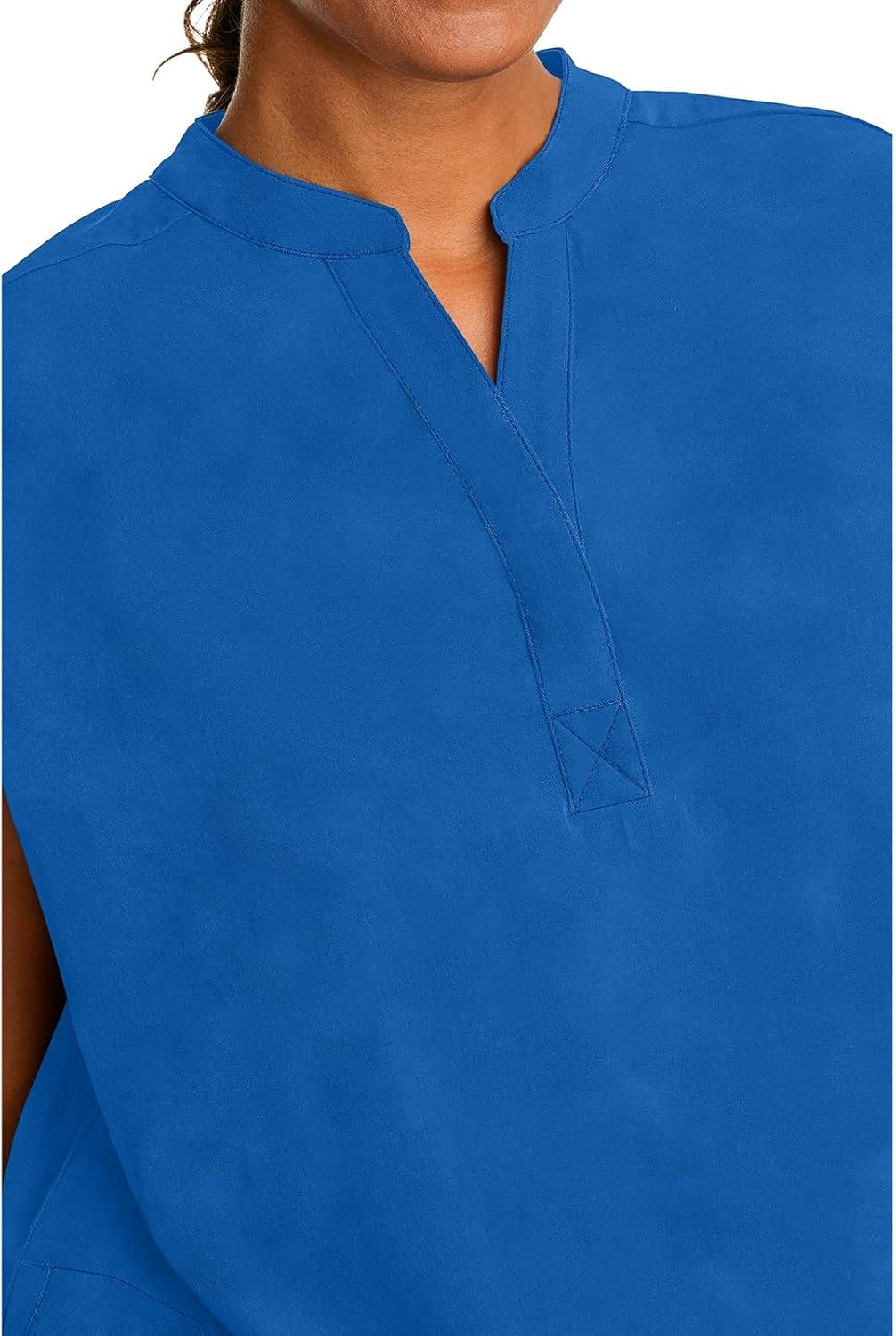 imageHealing Hands Womens Scrub Top Relaxed Fit Journey Top 2 Pockets with Knit Details Dolman Sleeve and Rounded Hem 2152Royal