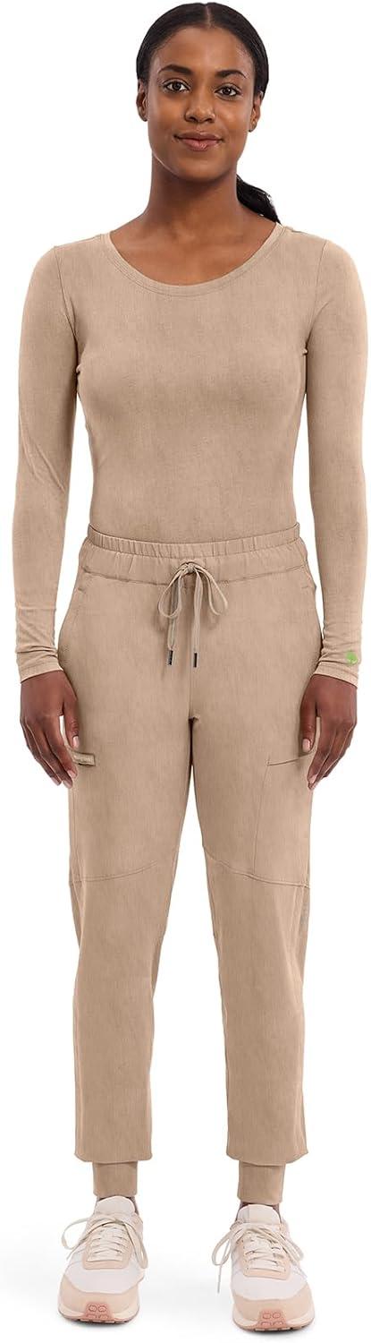 imageHealing Hands Womens Underscrub Soft Knit Melissa Longsleeve Scrub Tee with Breathable amp Easy Care Fabric 5047Desert Taupe
