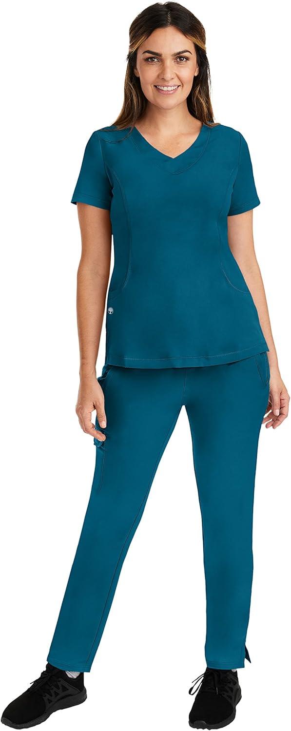 imageHealing Hands Womens Yoga Scrubs Pant 6 Pocket HH360 9155 Naomi Athleisure Scrub Yoga Pant for WomenCaribbean