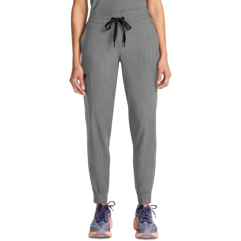 imageHealing Hands Joggers Scrub Pants for Women MidRise Bottoms with Bekah Drawstring HH155Heather Ash