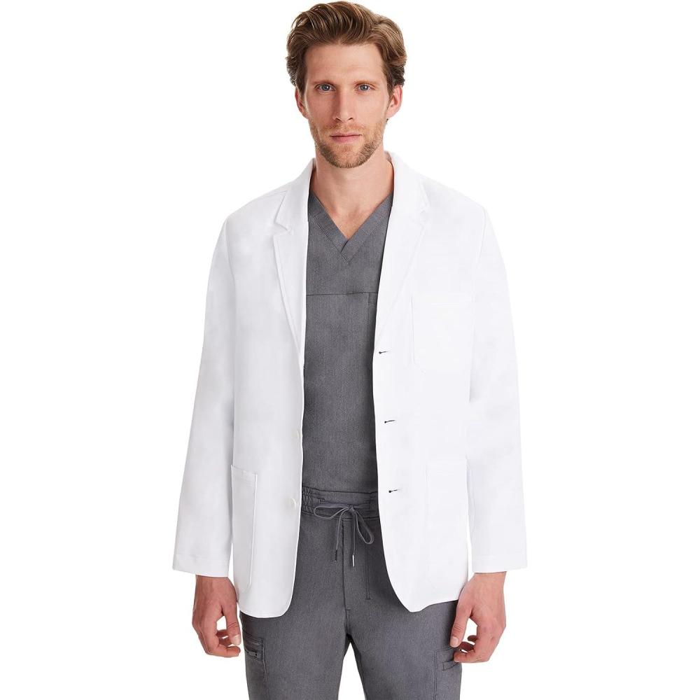 imageHealing Hands Medical Lab Coat Leo White Coat with 5 Pockets Soft amp 2Way Stretch Fabric 5150White