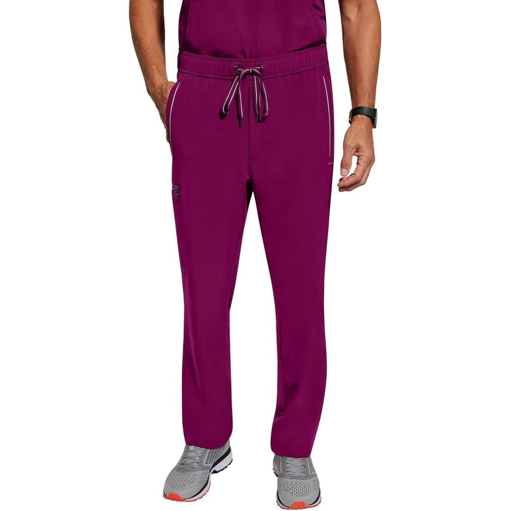 imageHealing Hands Medical Scrub Pant for Men Noah Bottoms with 7 Pockets Moisture Wicking 360 Stretch amp Recycled Fibers 9173Wine