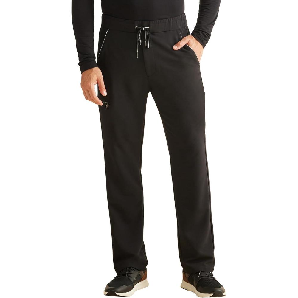 imageHealing Hands Mens Scrub Pant Nash Pant with 6 Pockets Moisture Wicking 360 Stretch amp Recycled Poly HH101Black